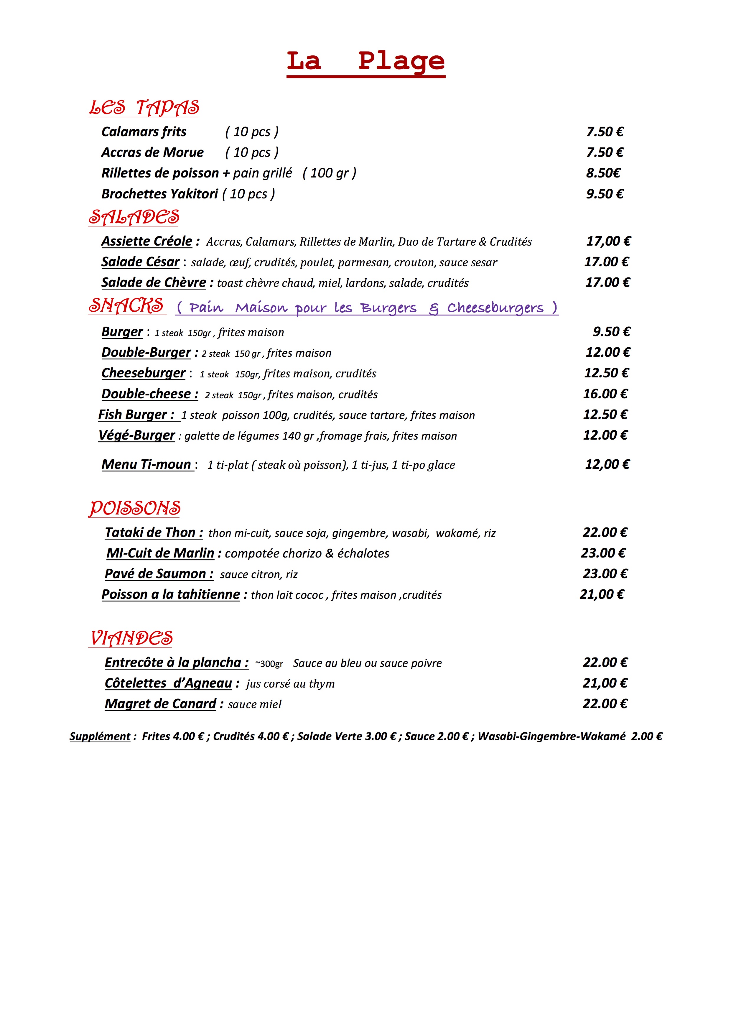 Restaurant La Plage Concerts Cuisine Créole Restaurant 97118 St